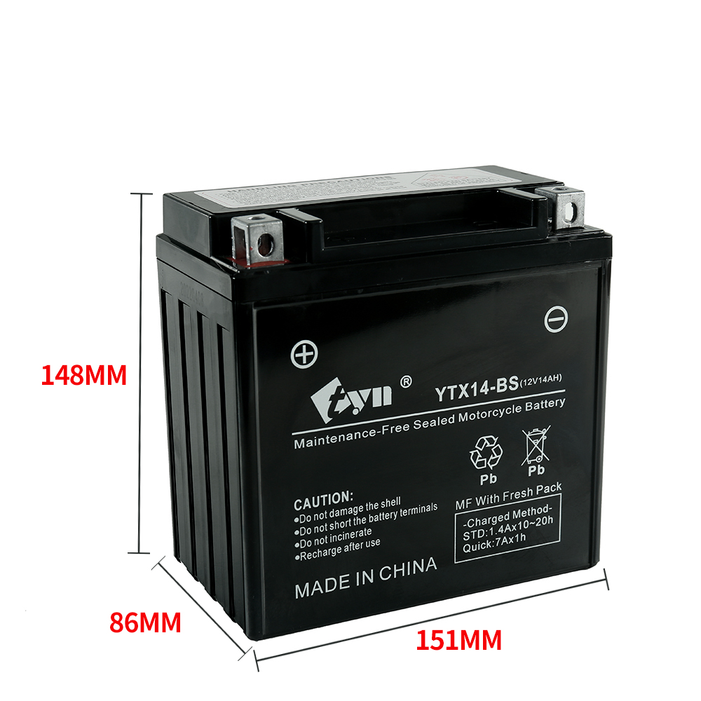YTX14-BS Motorcycle Battery