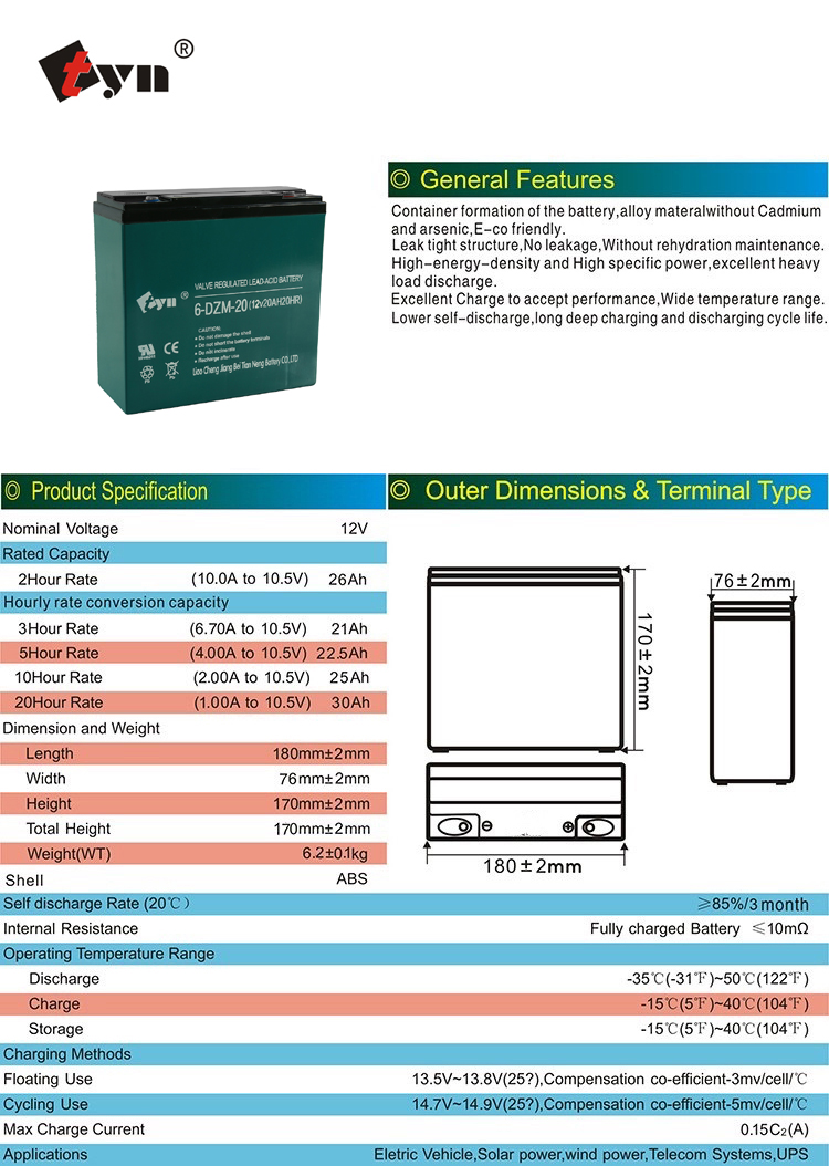 12V20AH lead-acid battery